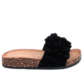 BM Brice Black parafa papucs virágokkal fekete BM Brice Black parafa papucs virágokkal fekete