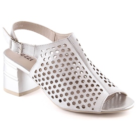 Női áttört ezüst sarkú szandál Jezzi MR1954A-14