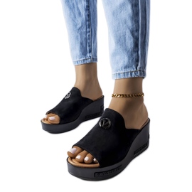 BM Vincez fekete magas ékszandál