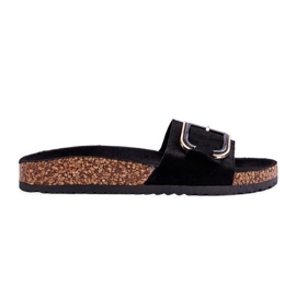 Női Velúr Platform papucs Fekete Festil