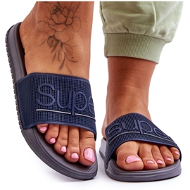 Világos női papucs sötétszürke Merry felirattal kék Világos női papucs sötétszürke Merry felirattal kék