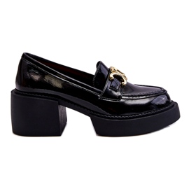 S.Barski Divatos pumpák masszív sarkú fekete Imani