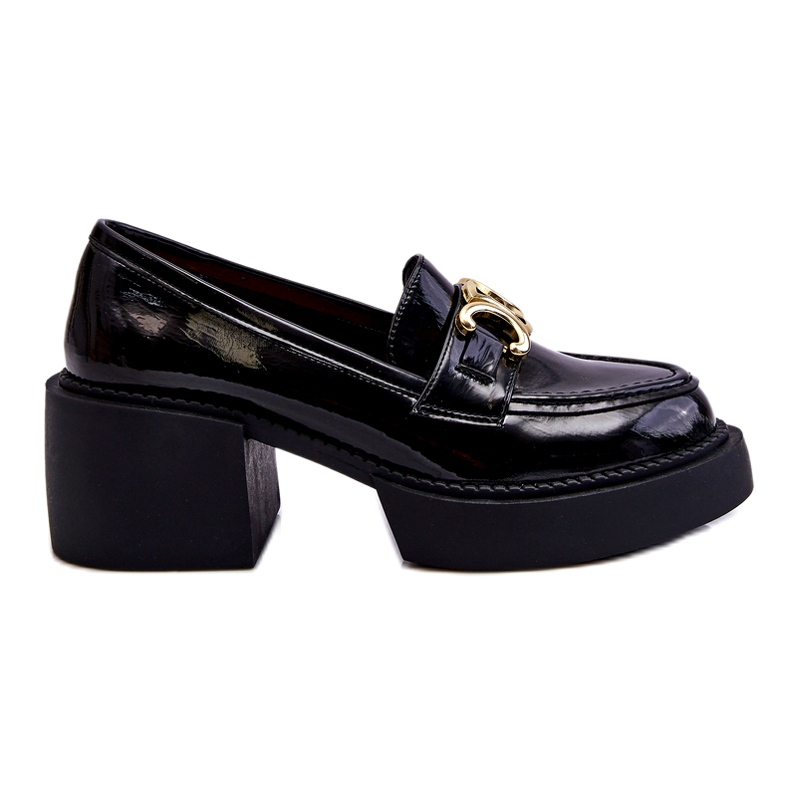 S.Barski Divatos pumpák masszív sarkú fekete Imani