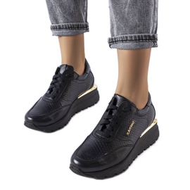 Karino fekete bőr tornacipő