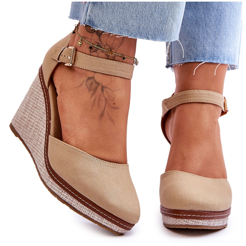 Női klasszikus ékszandál Sötétbézs Malani