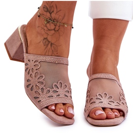 Sarkú papucs hálóval S.Barski KV-612-1 Nude bézs Sarkú papucs hálóval S.Barski KV-612-1 Nude bézs