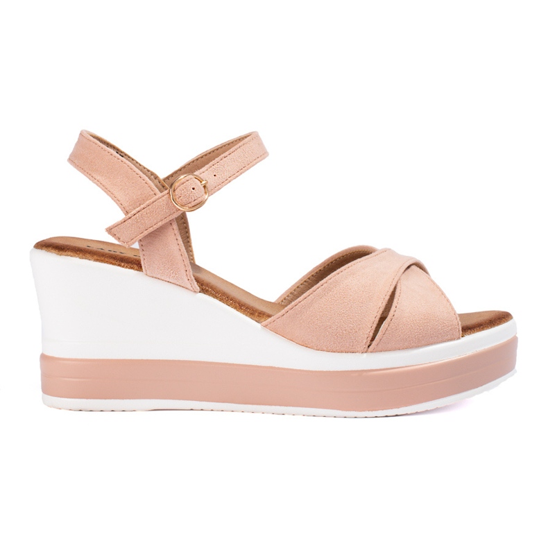 Rózsaszín velúr női ékszandál Shelovet