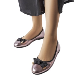 Ezüst metál balerinák Boro masnival