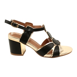 Evento Női szandál dekoratív felső 23SD35-5575 fekete és arany Evento Női szandál dekoratív felső 23SD35-5575 fekete és arany