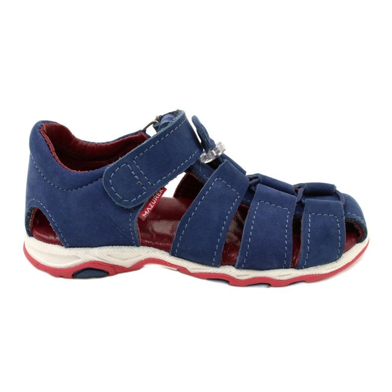 Bőrszandál tépőzáras Mazurek 1364 Navy Blue kék