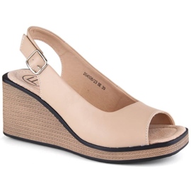 Bőr kényelmes ékszandál Filippo W DS4508 bézs Bőr kényelmes ékszandál Filippo W DS4508 bézs