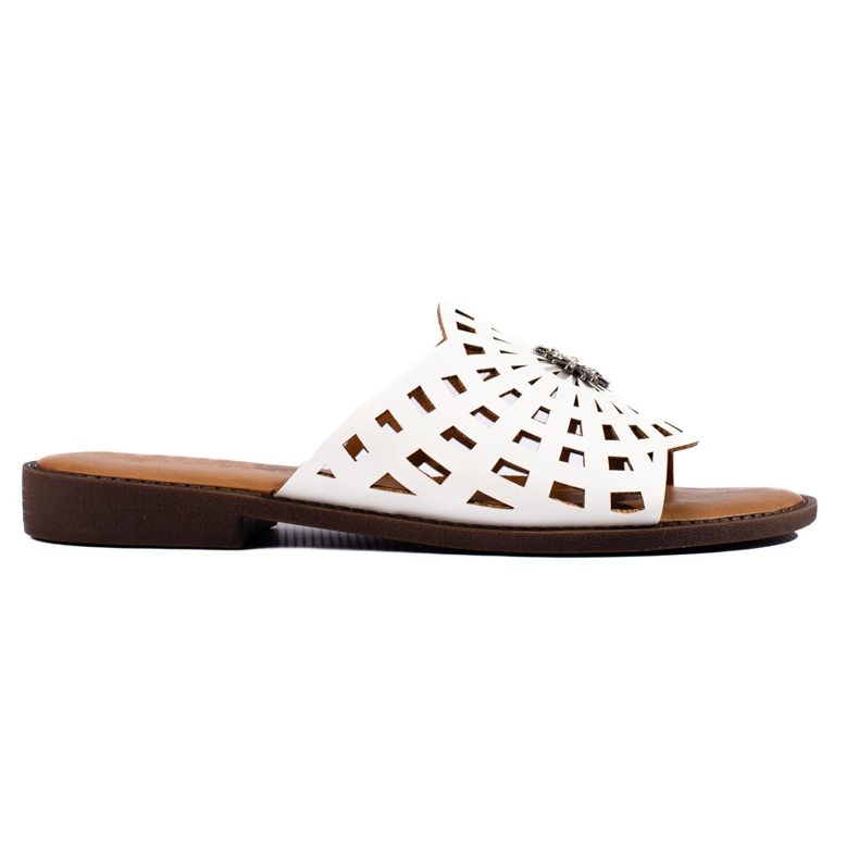 W. Potocki Női áttört fehér papucs a Potockitól W. Potocki Női áttört fehér papucs a Potockitól