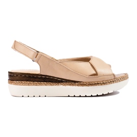 W. Potocki Női alacsony ékszandál Potocki bézs