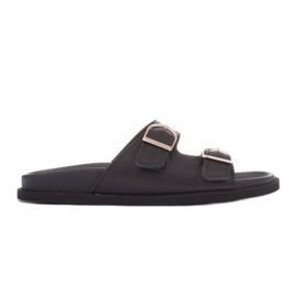 Marco Shoes Csatos papucs fekete