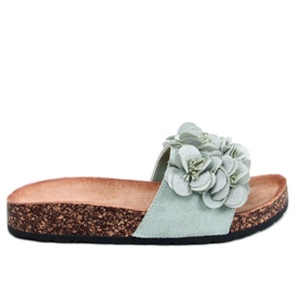 Parafa papucs Brice Green virágokkal zöld Parafa papucs Brice Green virágokkal zöld