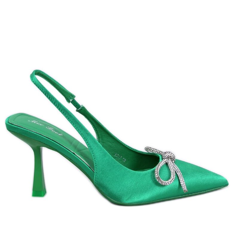 Hannah Green nyitott sarkú pumpák zöld