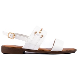W. Potocki Fehér női szandál arany díszítéssel a Potockitól