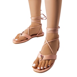 Rózsaszín fűzős szandál a Marleau márkától