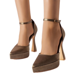 Olíva magas sarkú pumpák a Lowell-től zöld