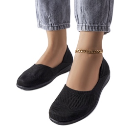 Fekete szövet balerinák a Provencher-től