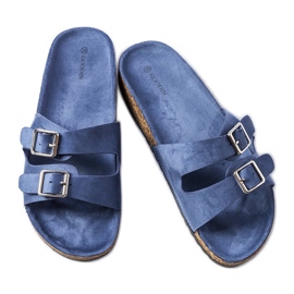 Sötétkék csúszdák Cincinna parafa talppal Sötétkék csúszdák Cincinna parafa talppal