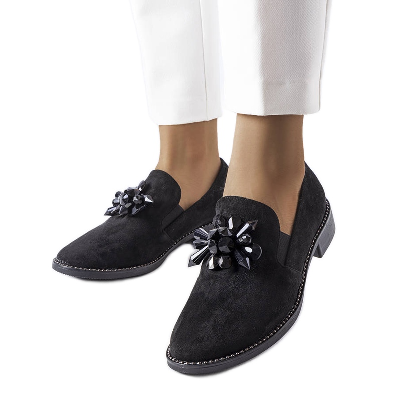 Jarvisville fekete cipő kristályokkal