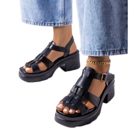 Sunset fekete tűsarkú szandál