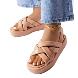 Világosbarna Horseshoe platform szandál