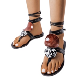 Moines fekete dekoratív szandál Moines fekete dekoratív szandál