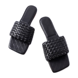 Aranylevelű fekete szőtt csúszdák