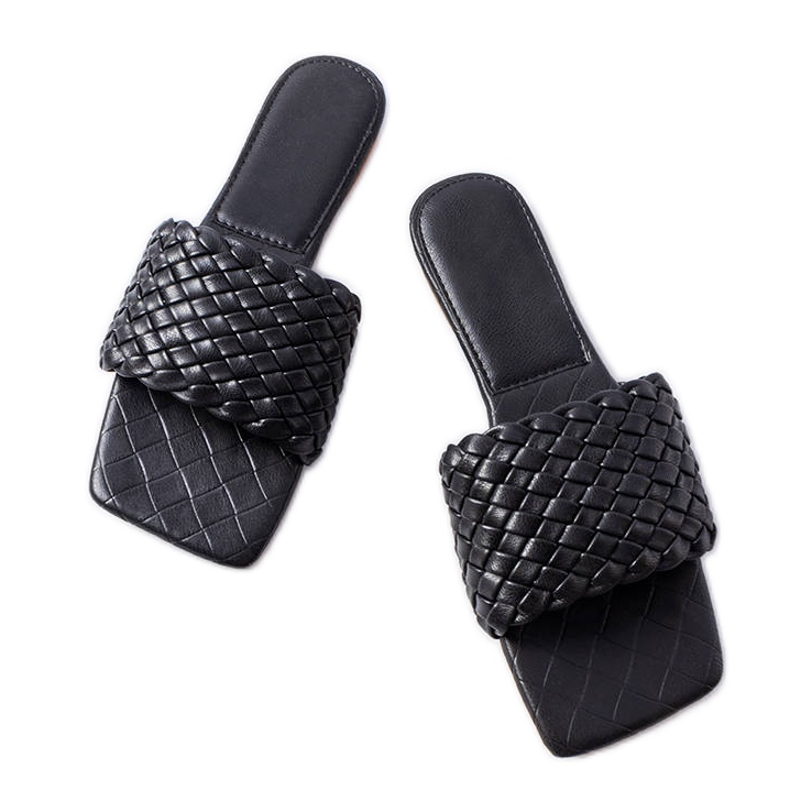 Aranylevelű fekete szőtt csúszdák