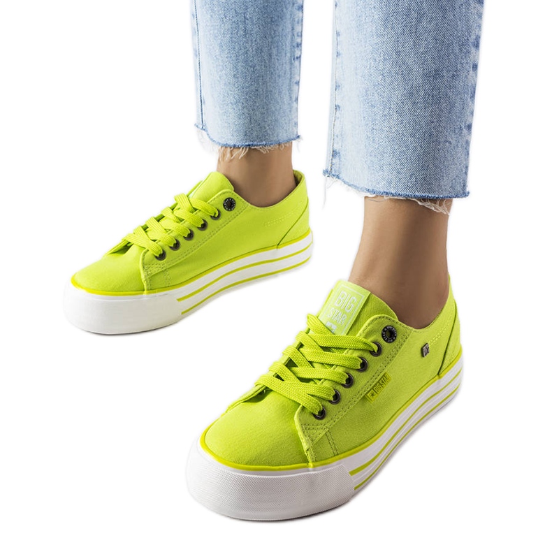 Zöld tornacipő a Big Star HH274057 platformon