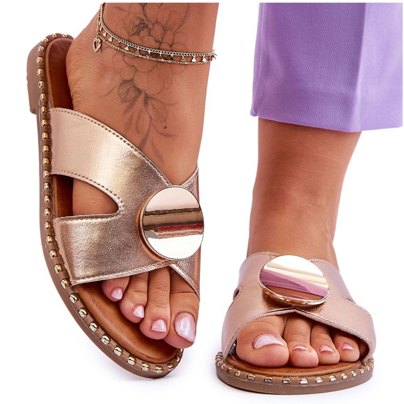 Vinceza Női Golden Kenley lapos sarkú cipő aranysárga