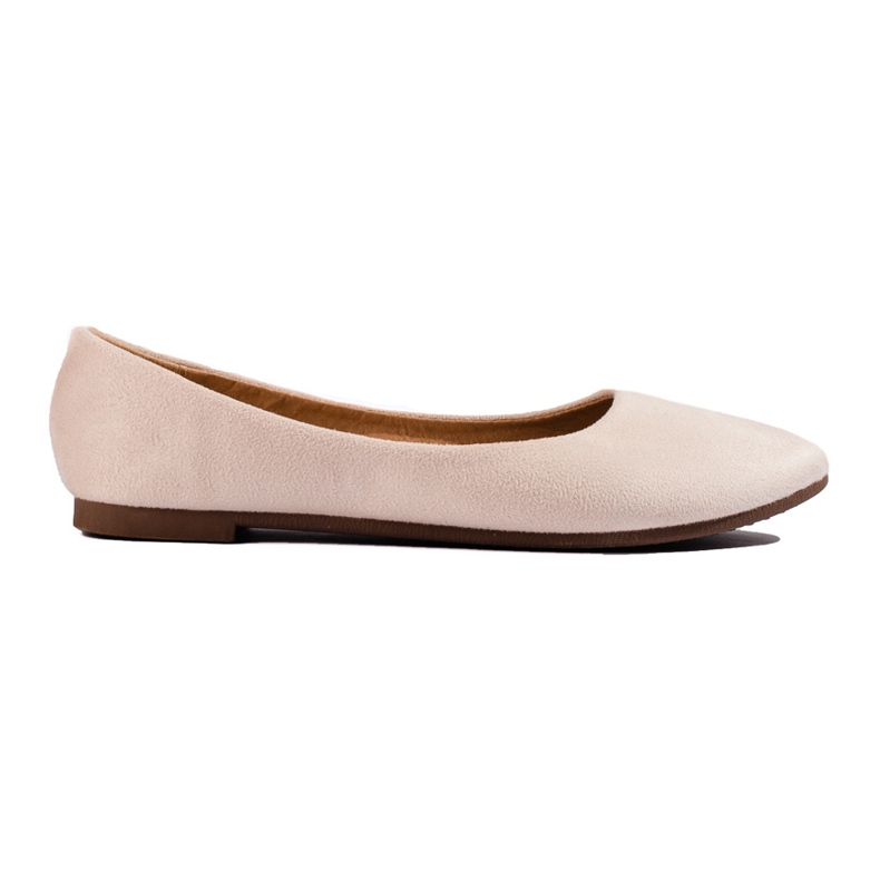 W. Potocki Női velúr klasszikus bézs balerinák Potocki