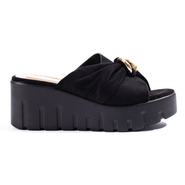 Fekete magas ékszandál márka Shelovet Fekete magas ékszandál márka Shelovet