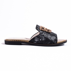 Női rózsaszín papucs arany díszítéssel a Shelovet cégtől fekete Női rózsaszín papucs arany díszítéssel a Shelovet cégtől fekete