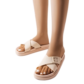 Pauline bézs színű gumicsatos csúszdák