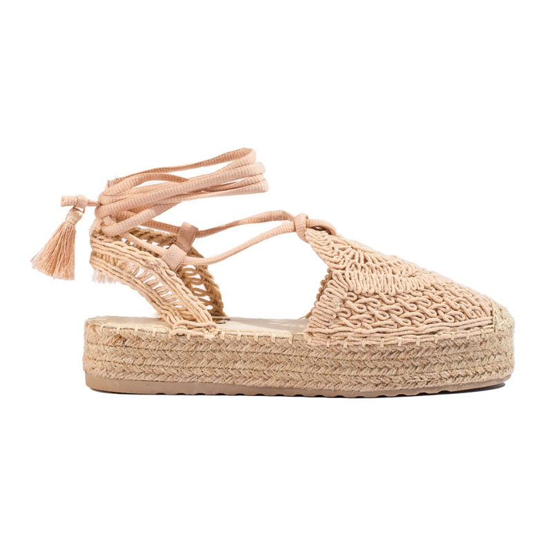 Sötétbézs boho platform espadrillák a Shelovet-től