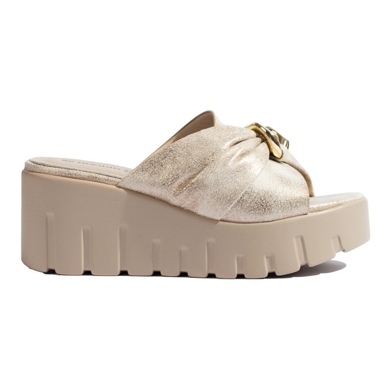 Arany színű női Shelovet ékpapucs aranysárga