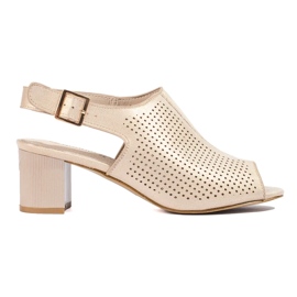 Női áttört velúr sarkú szandál Shelovet arany aranysárga Női áttört velúr sarkú szandál Shelovet arany aranysárga