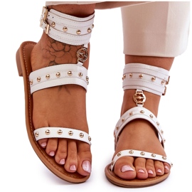 FI1 Egyedi női szandál fehér Selina szegecsekkel FI1 Egyedi női szandál fehér Selina szegecsekkel