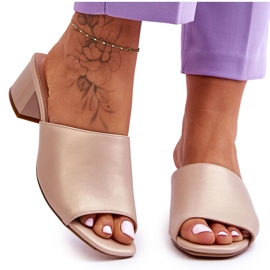 Elegáns sima papucs Sergio Leone KL317 bézs