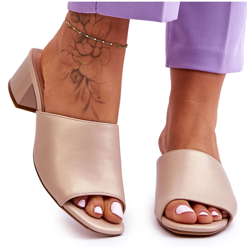 Elegáns sima papucs Sergio Leone KL317 bézs