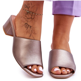 Elegáns sima papucs Sergio Leone KL317 Sötétezüst barna Elegáns sima papucs Sergio Leone KL317 Sötétezüst barna