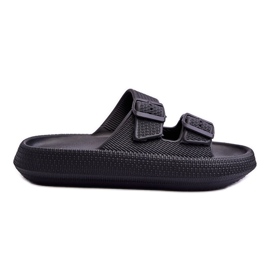 Női habpapucs csíkokkal, fekete Sharmen Női habpapucs csíkokkal, fekete Sharmen