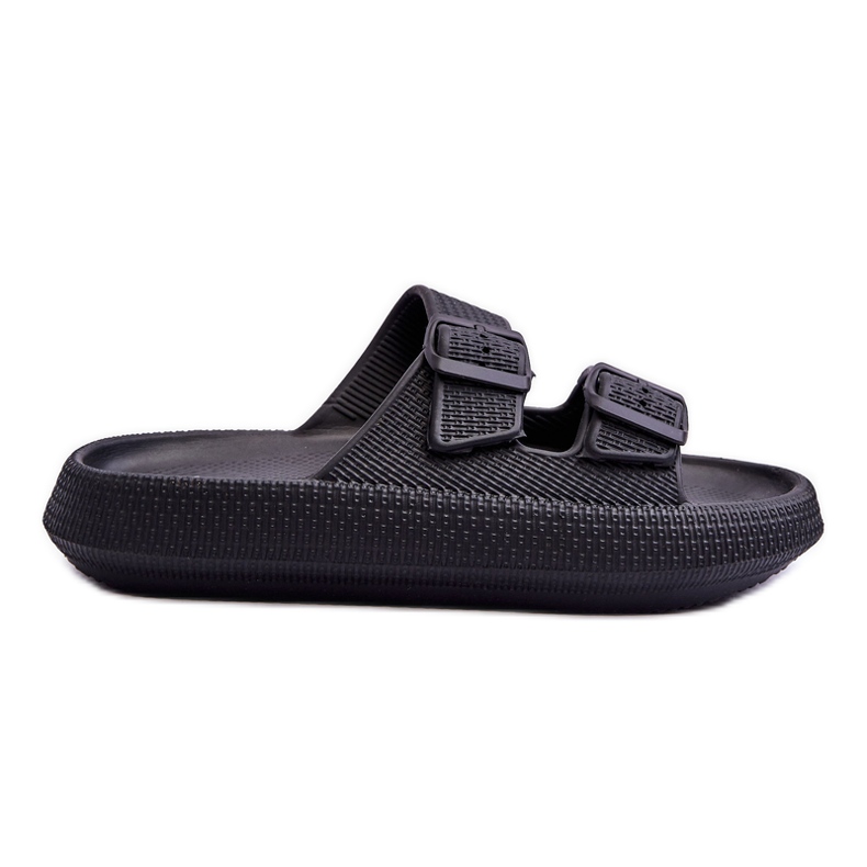 Női habpapucs csíkokkal, fekete Sharmen