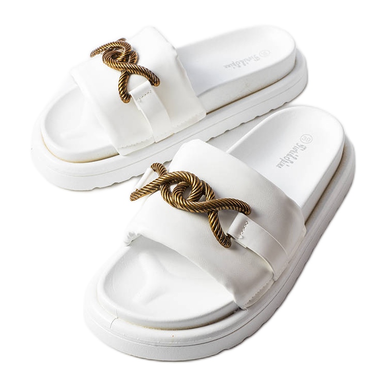 Frédérique fehér platformszandál