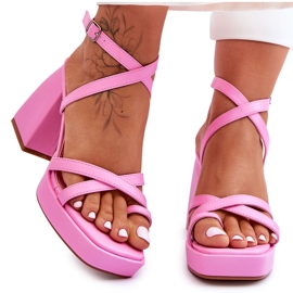 FS1 Divatos Sarkú és Platform szandál Világos rózsaszín Secret Rose