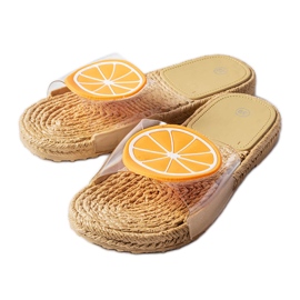 Átlátszó papucs Foddie díszítéssel színtelen