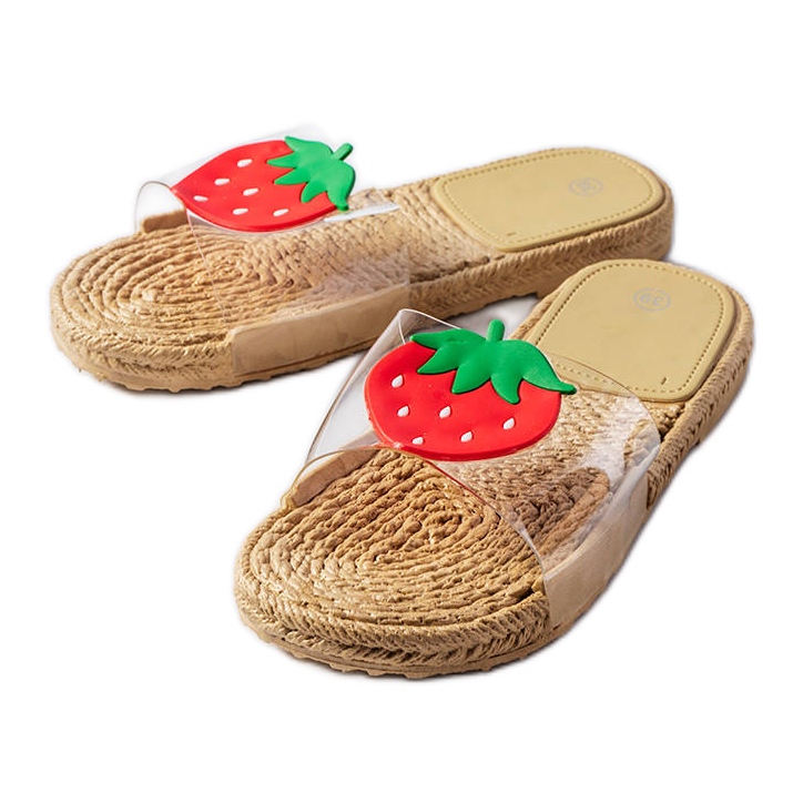 Átlátszó papucs Foddie díszítéssel színtelen